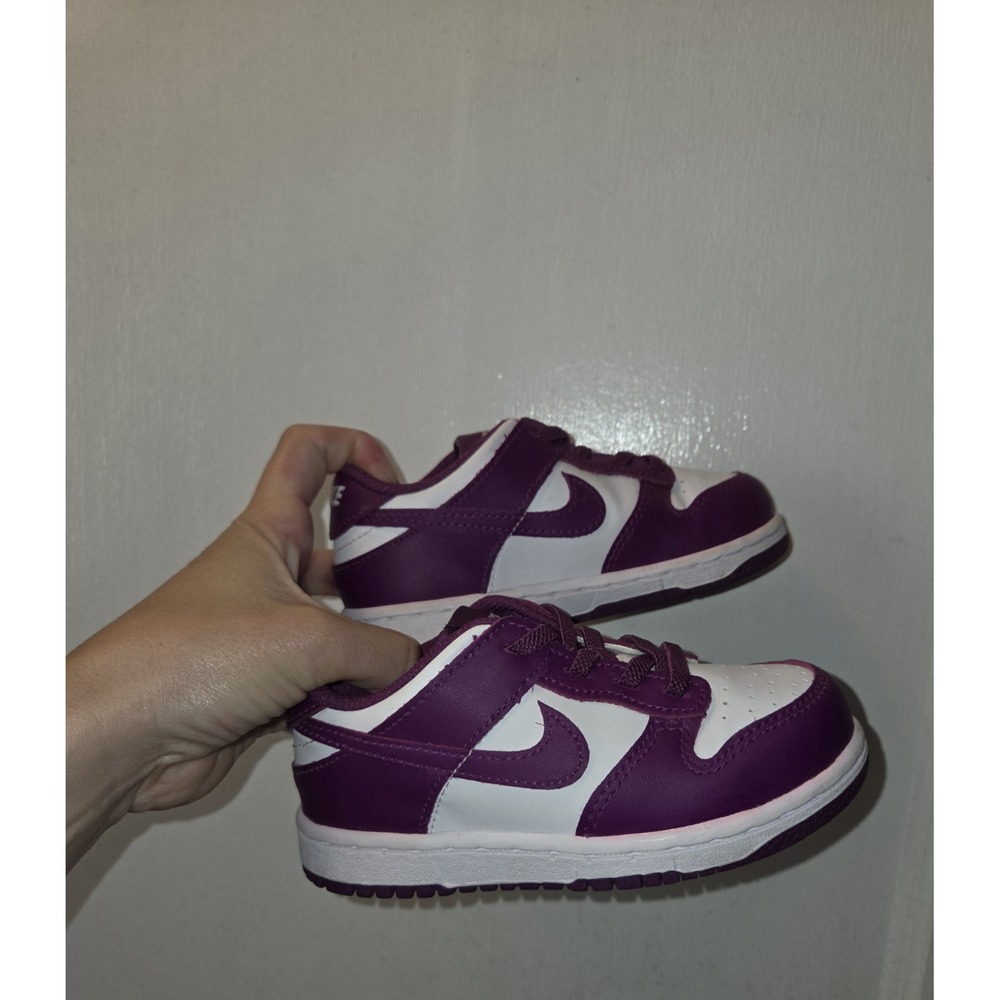 Nike Dunk Low (TDE) Toddler Sneakers Purple/White US 9.5 FB9107-110